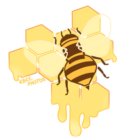 Bee and honeycomb watermark by @_CupidBee_ on twitter